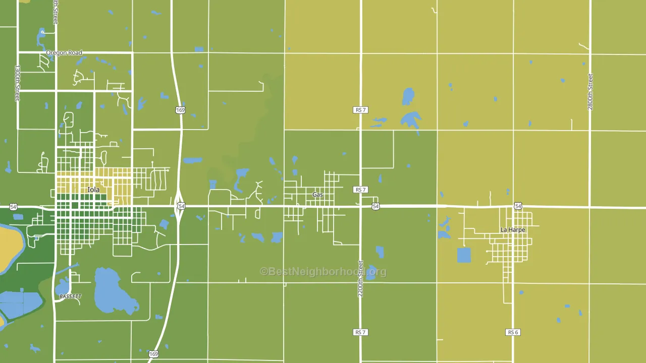 Gas, KS block-group voter-turnout map