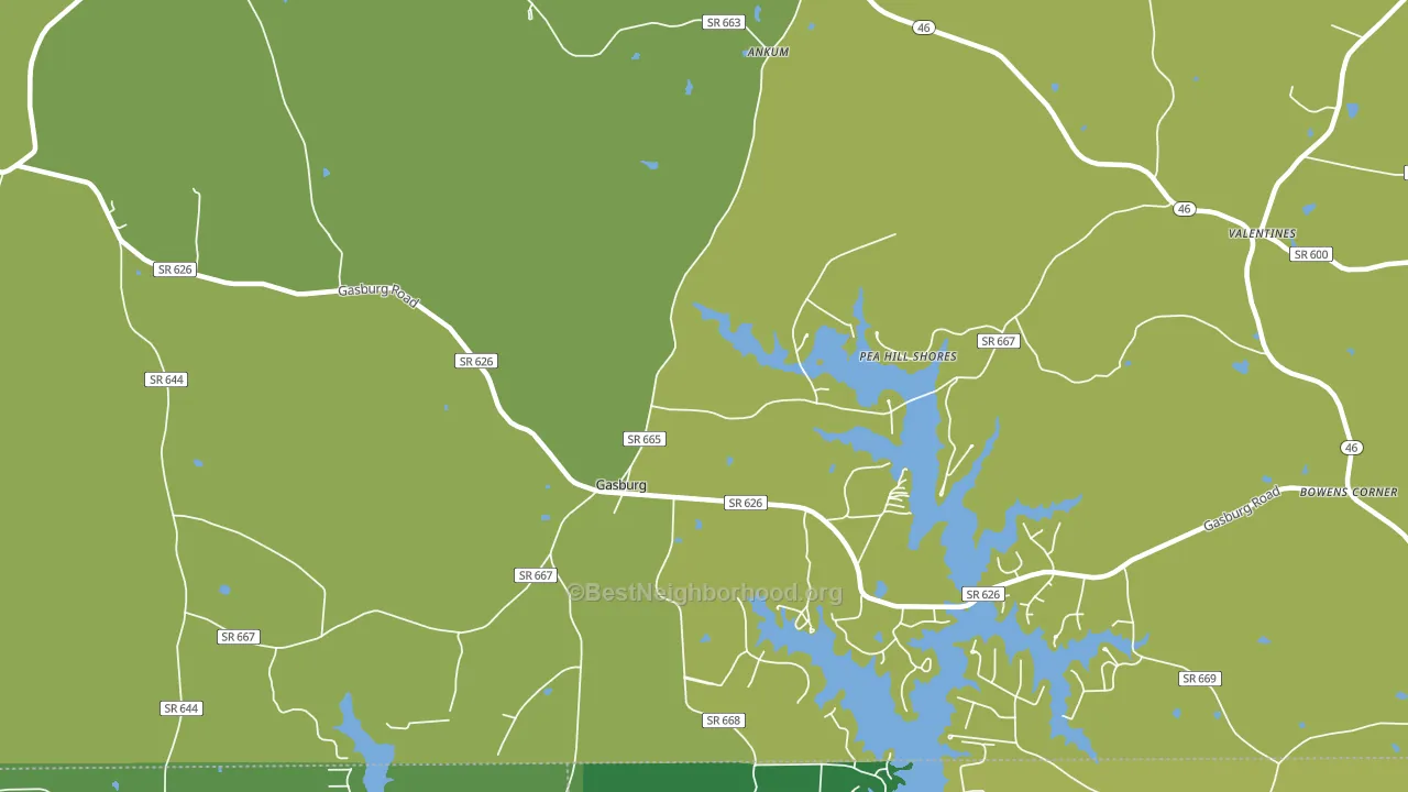 Gasburg, VA block-group voter-turnout map