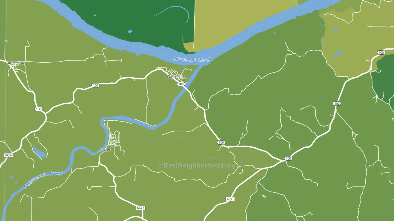 Gasconade, MO block-group voter-turnout map