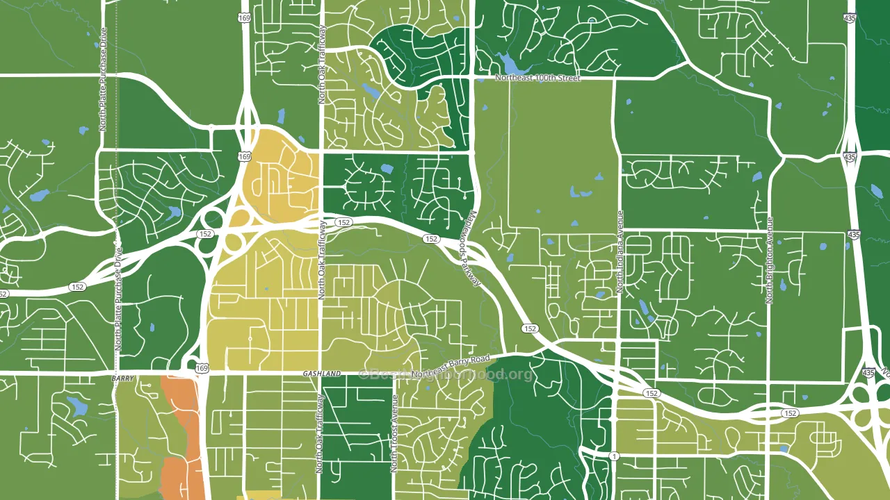 Gashland, Kansas City, MO block-group voter-turnout map
