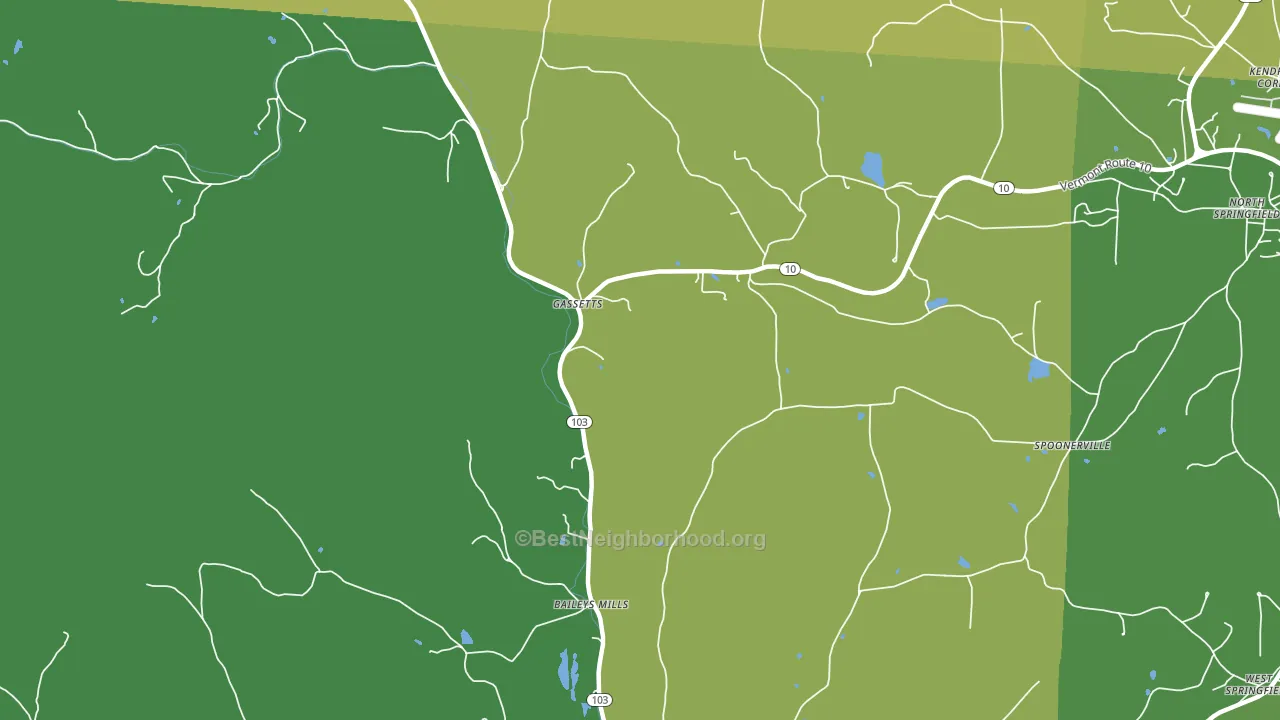 Gassetts, VT block-group voter-turnout map