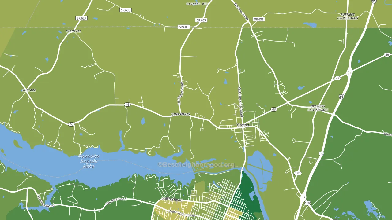 Gaston, NC block-group voter-turnout map
