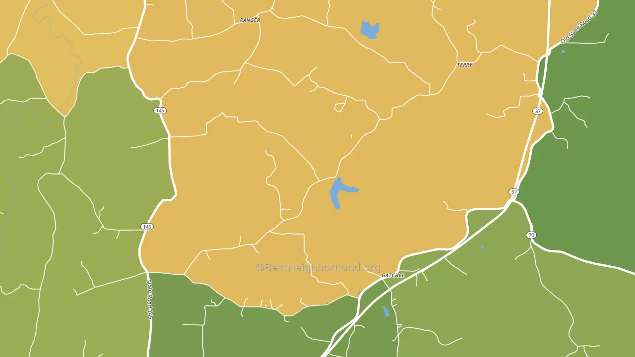 Gatchel, IN block-group voter-turnout map