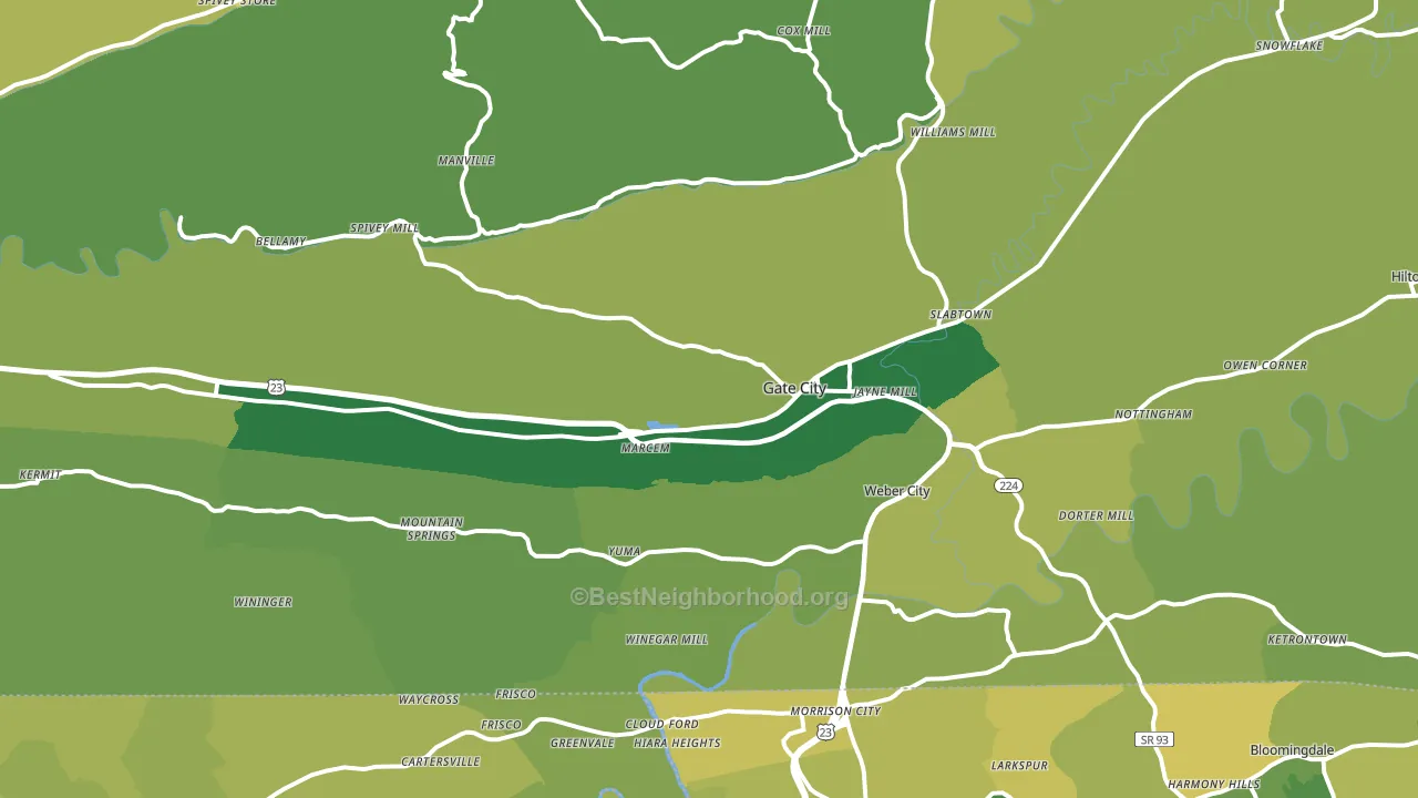 Gate City, VA block-group voter-turnout map
