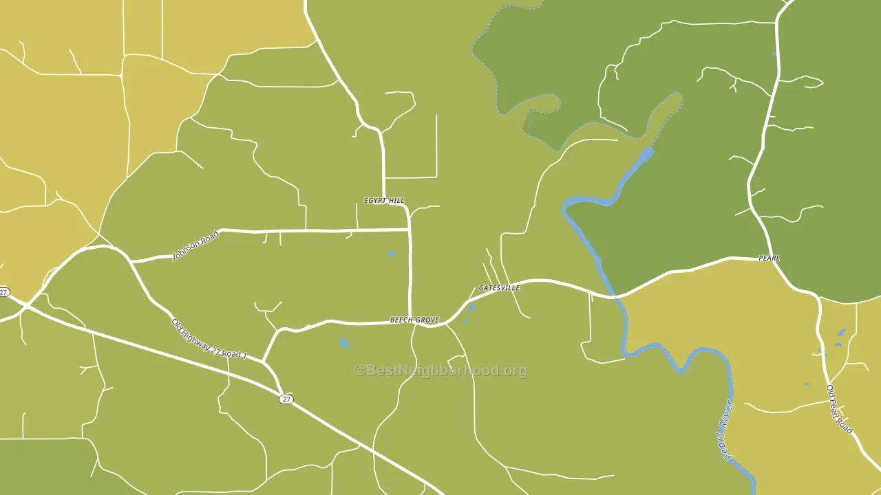 Gatesville, MS block-group voter-turnout map