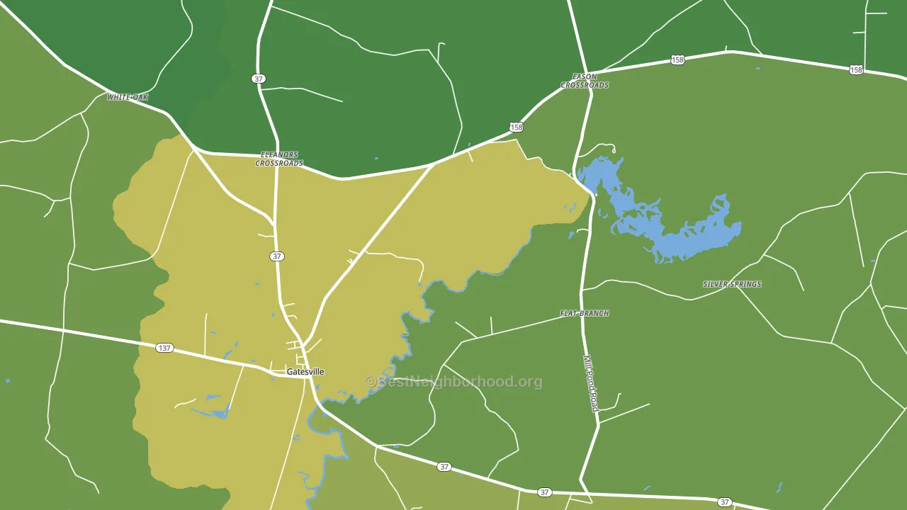 Gatesville, NC block-group voter-turnout map