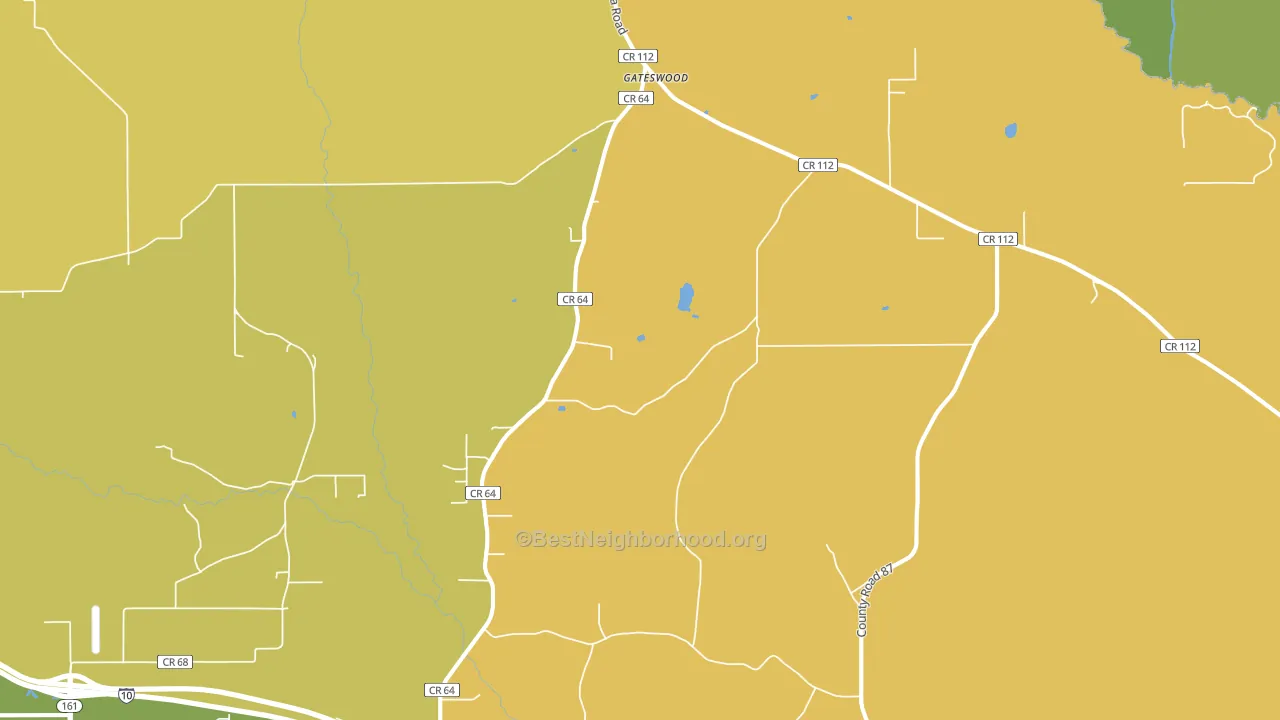 Gateswood, AL block-group voter-turnout map