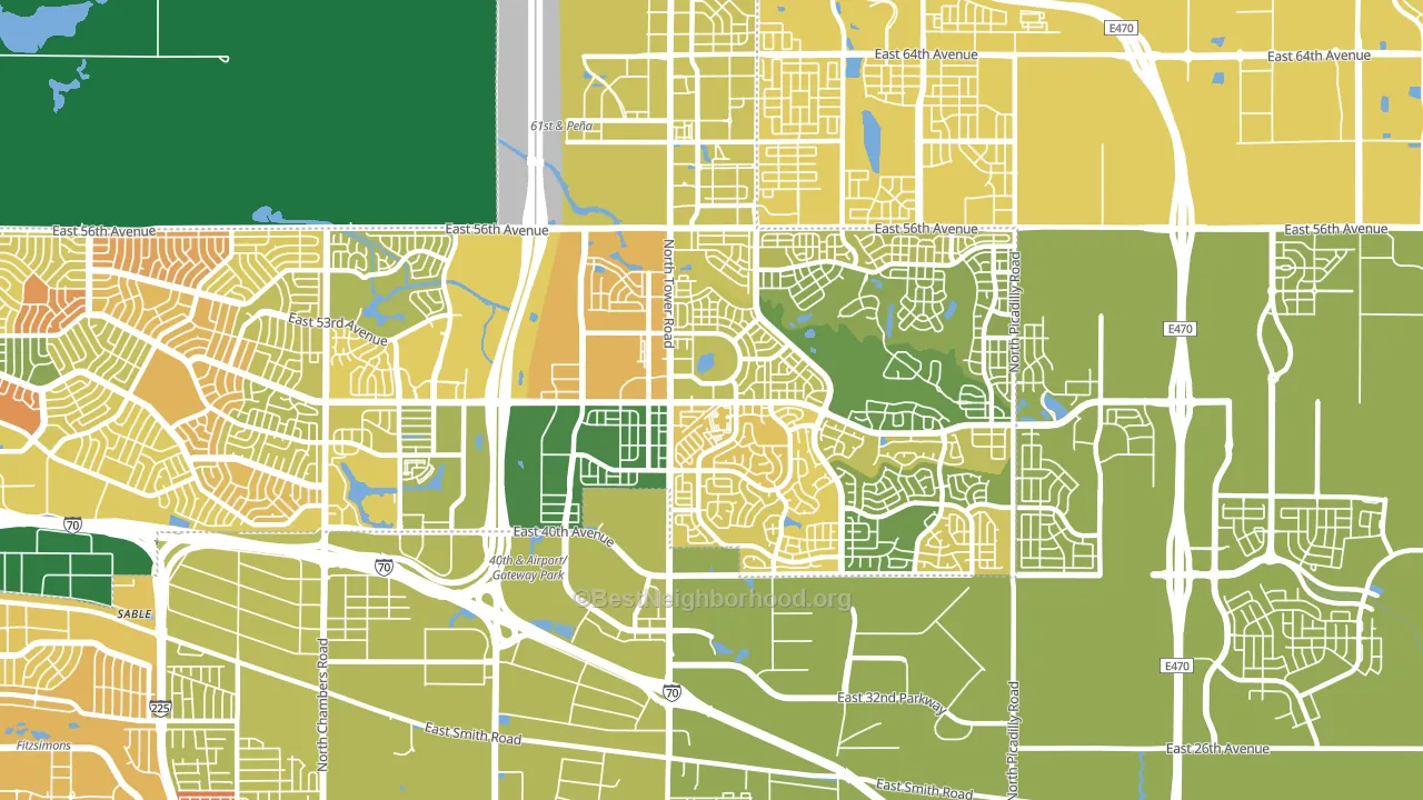 Gateway-Green Valley Ranch, Denver, CO block-group voter-turnout map