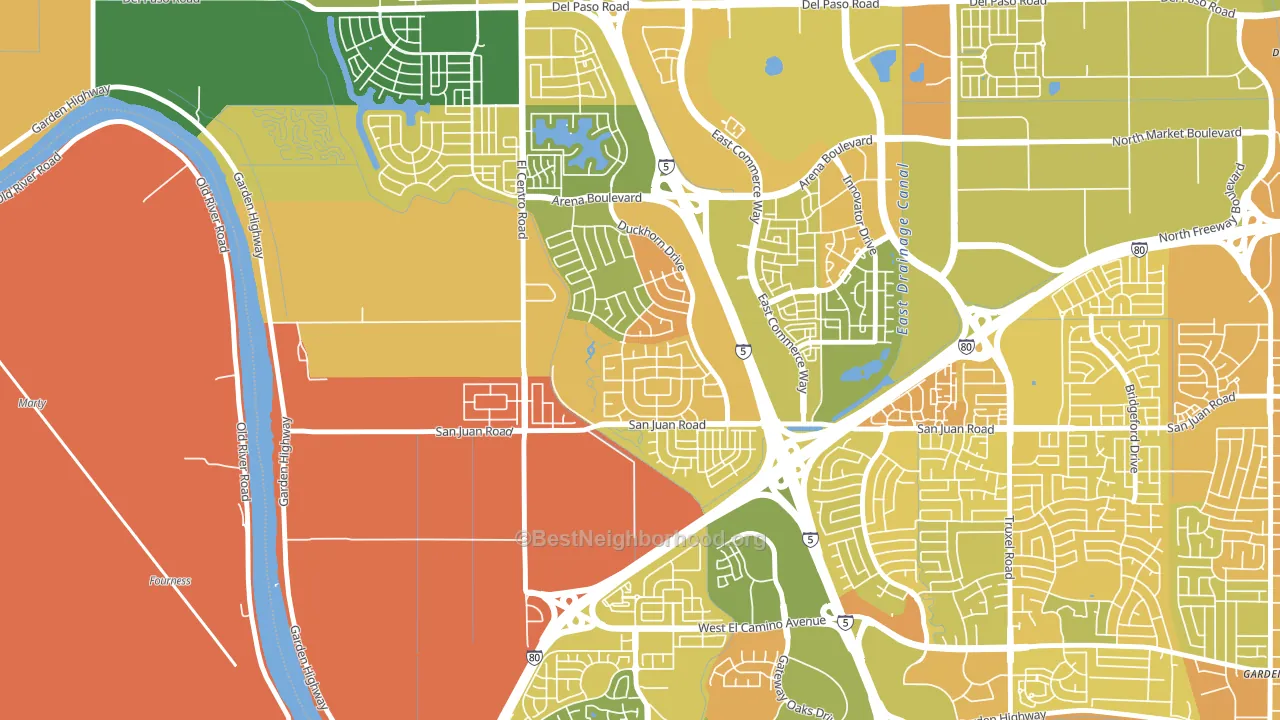 Gateway West, Sacramento, CA block-group voter-turnout map