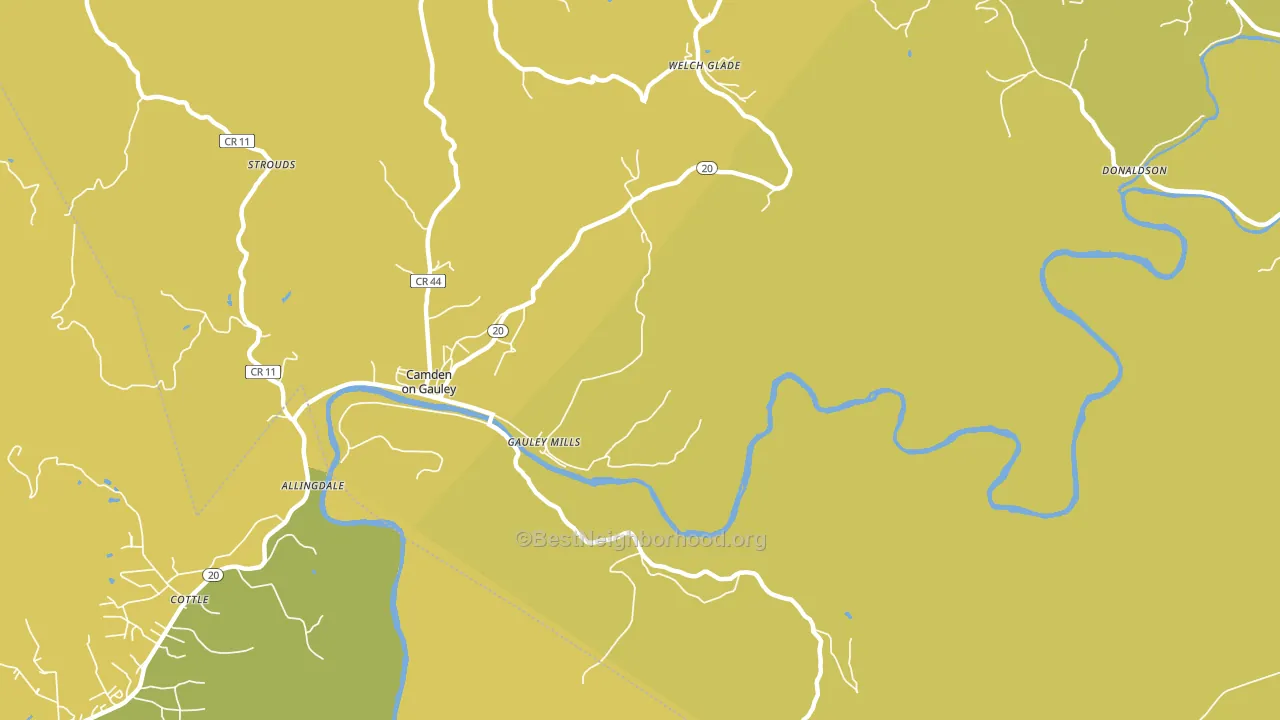 Gauley Mills, WV block-group voter-turnout map
