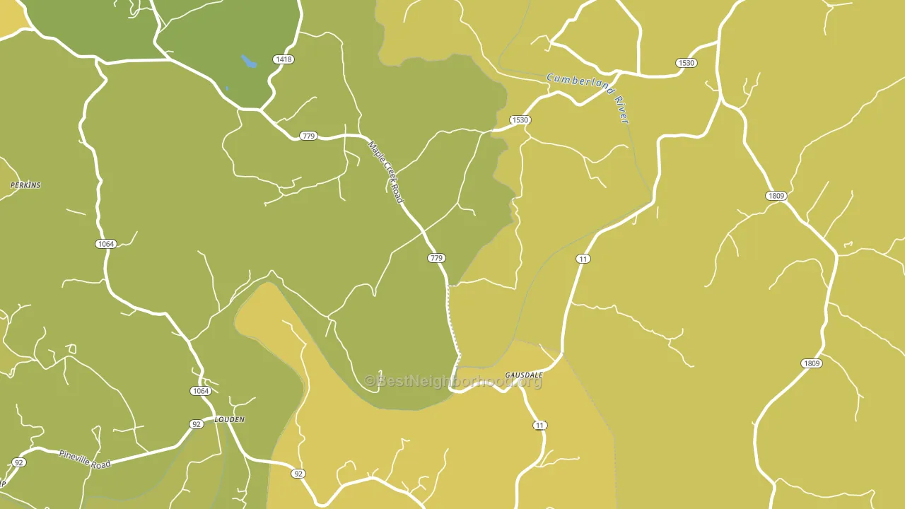 Gausdale, KY block-group voter-turnout map