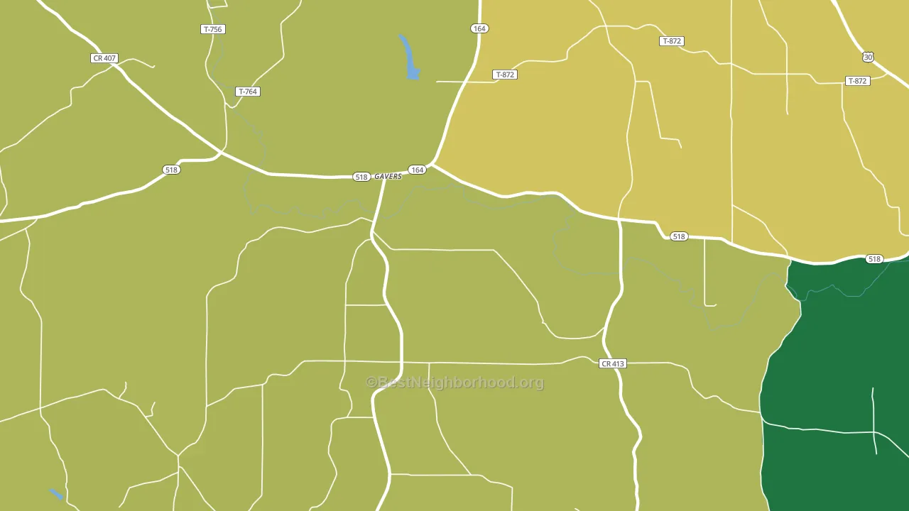 Gavers, OH block-group voter-turnout map