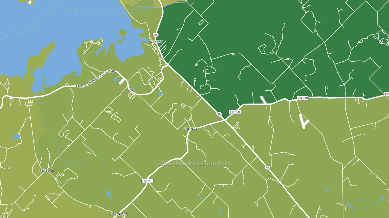 Gay Hill, TX block-group voter-turnout map