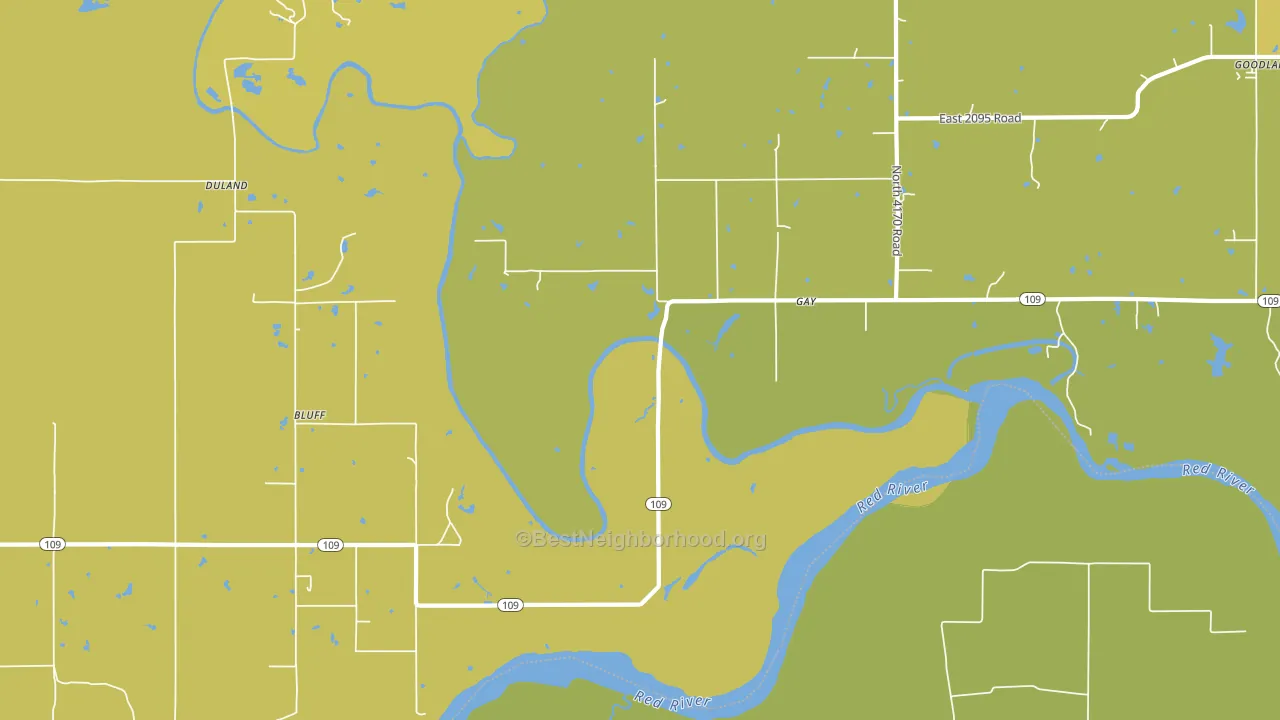 Gay, OK block-group voter-turnout map