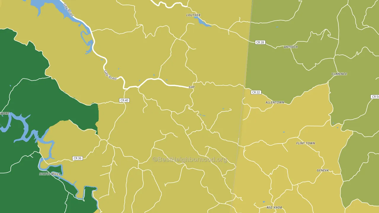 Gay, WV block-group voter-turnout map