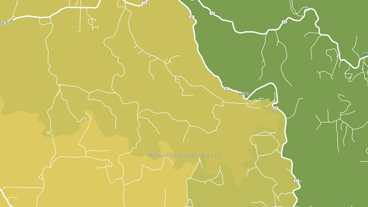 Gayler, AR block-group voter-turnout map