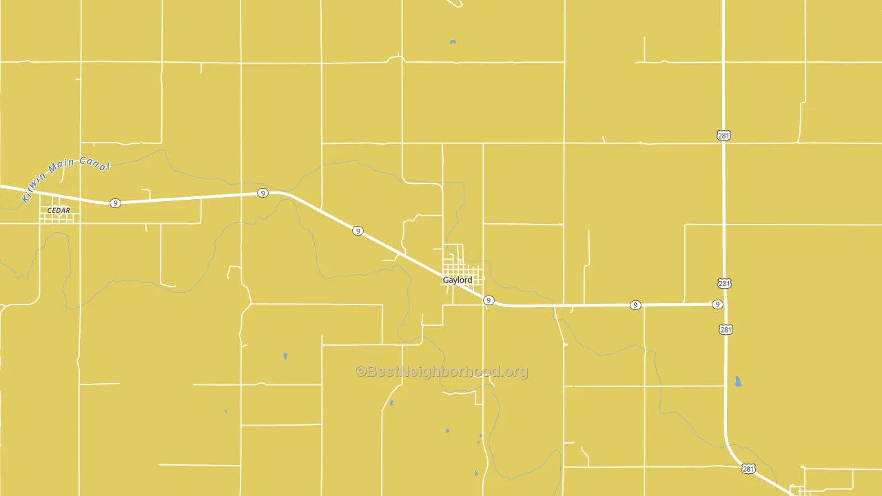 Gaylord, KS block-group voter-turnout map