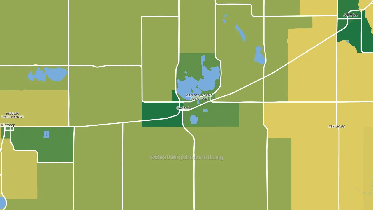 Gaylord, MN block-group voter-turnout map