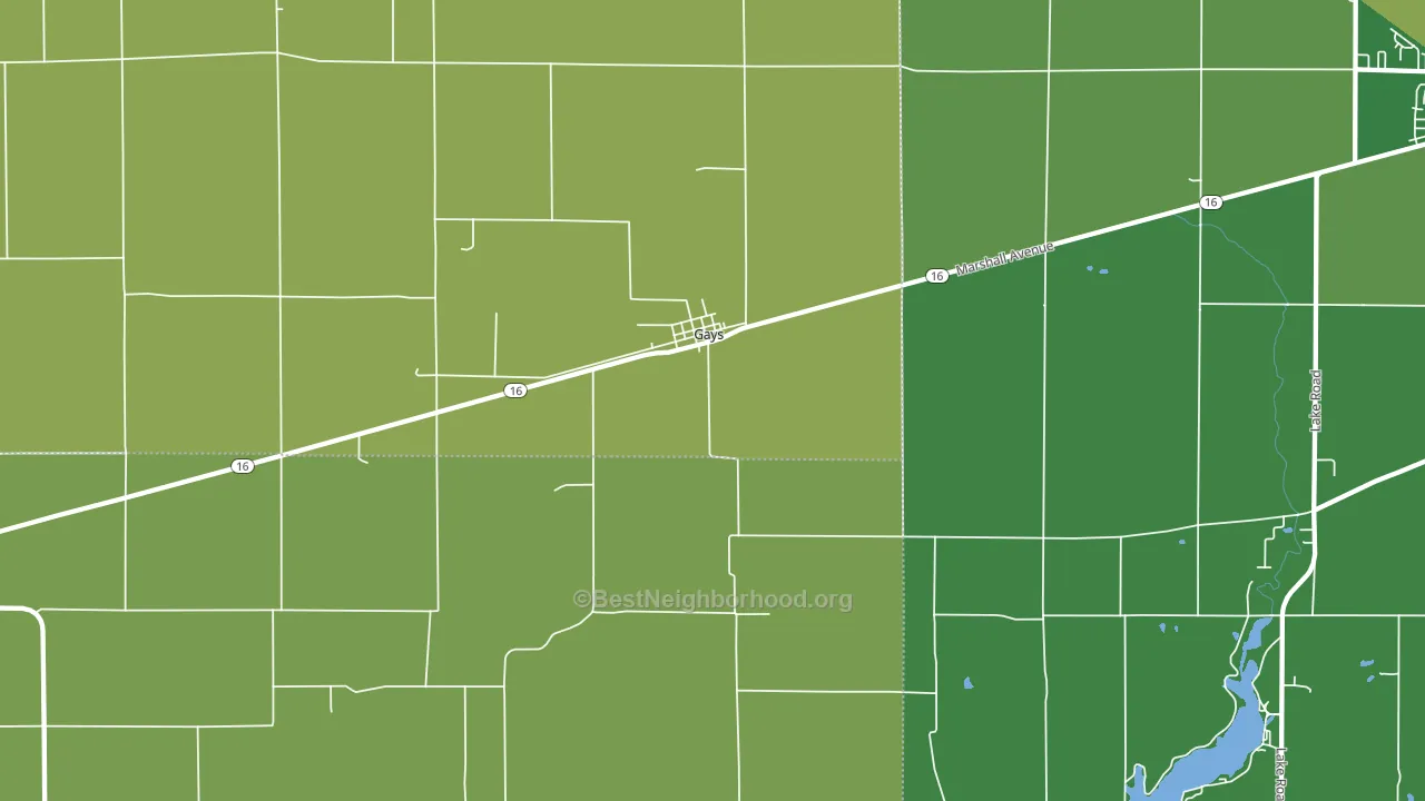 Gays, IL block-group voter-turnout map