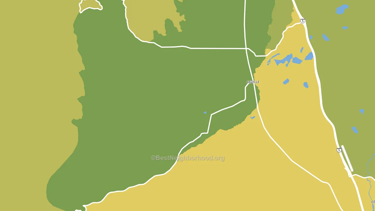 Gazelle, CA block-group voter-turnout map
