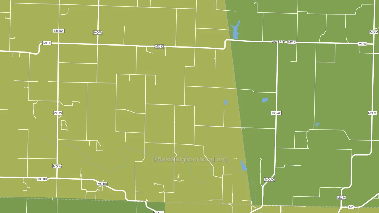 Gazette, MO block-group voter-turnout map