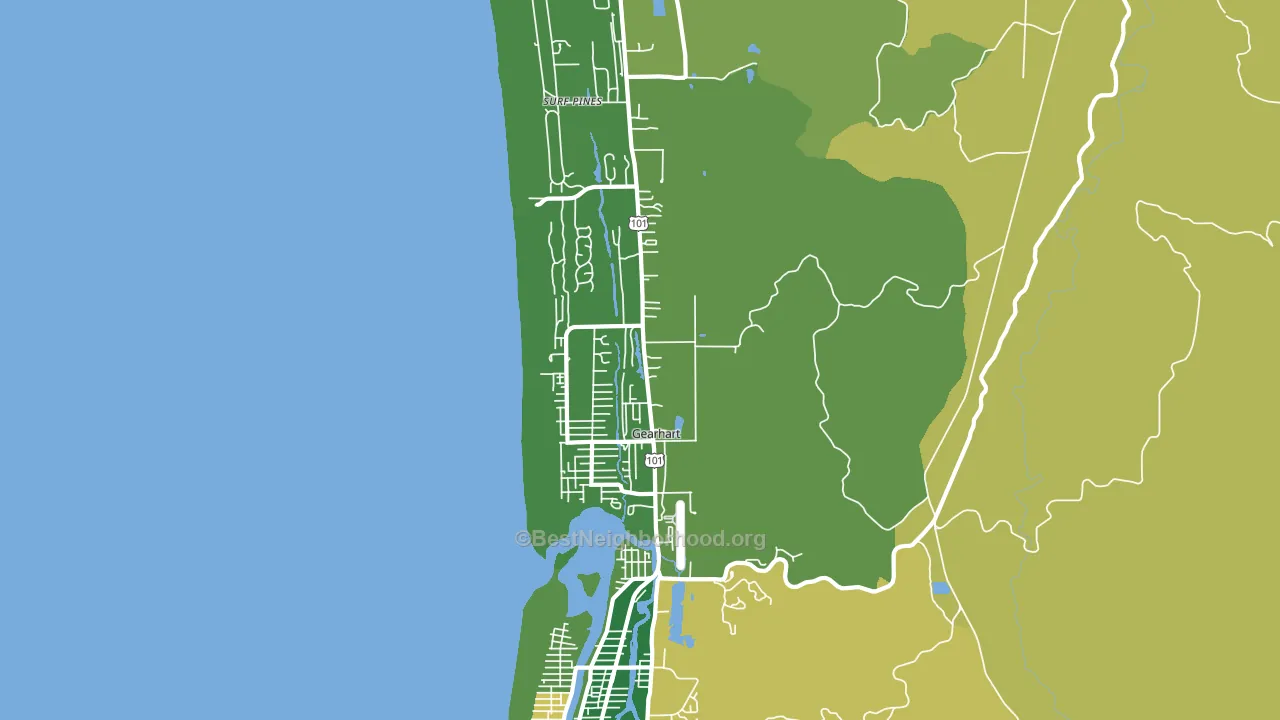 Gearhart, OR block-group voter-turnout map