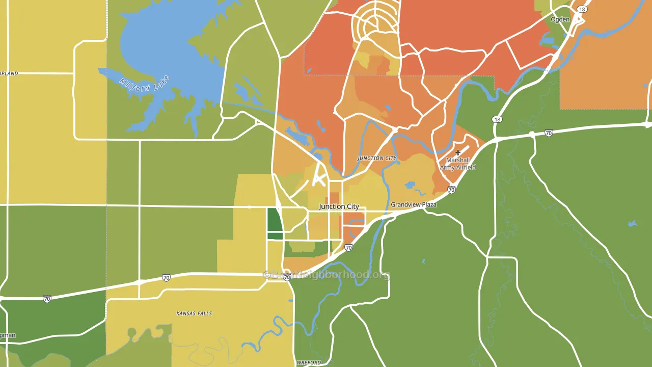 Geary County, KS block-group voter-turnout map
