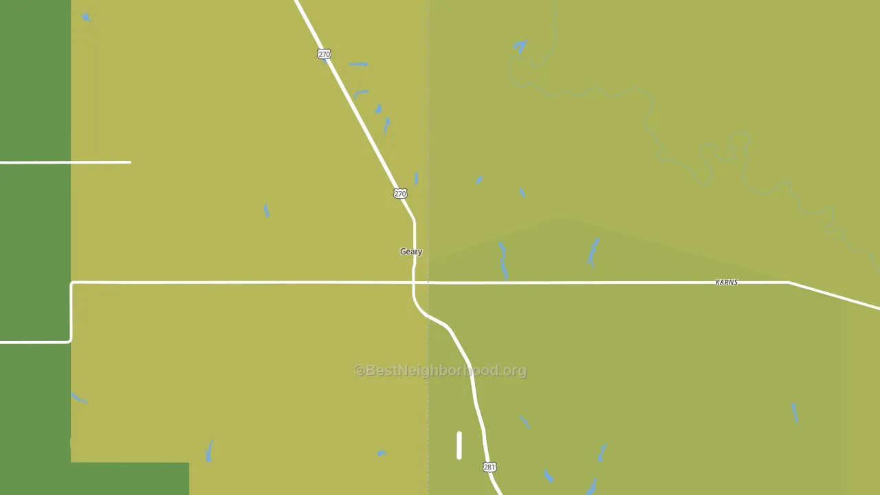 Geary, OK block-group voter-turnout map