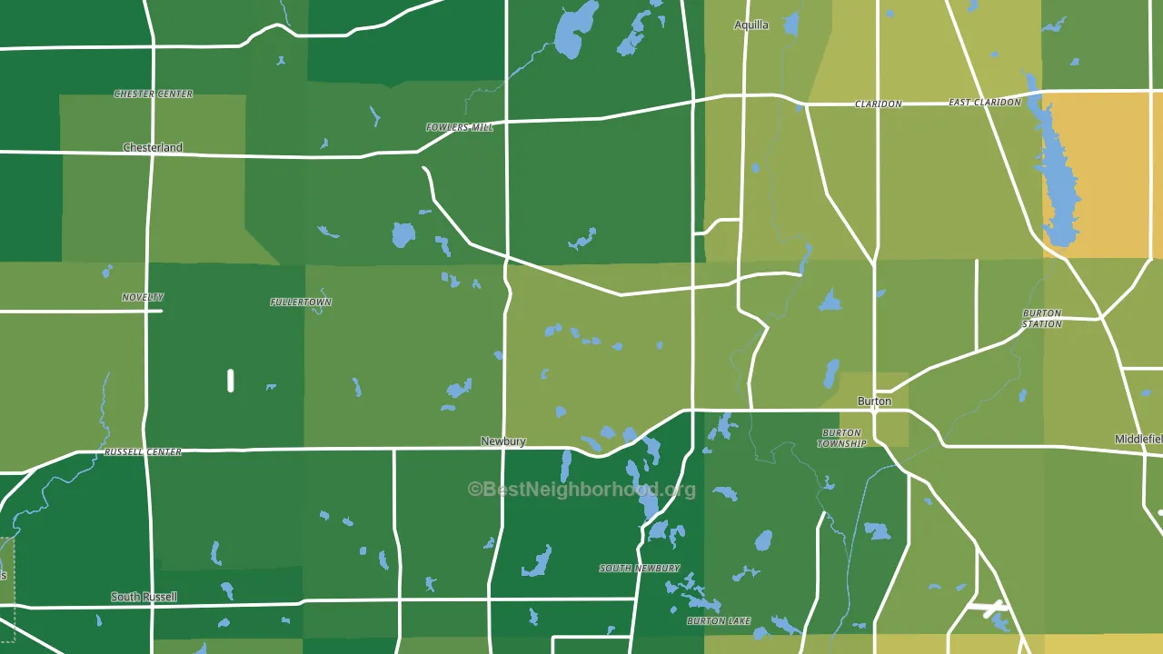 Geauga County, OH block-group voter-turnout map