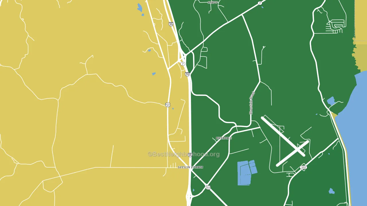 Geeslin Corner, MS block-group voter-turnout map