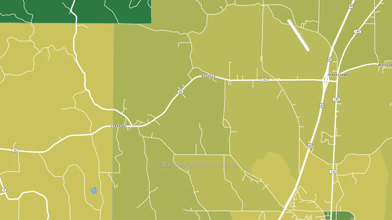 Geeville, MS block-group voter-turnout map