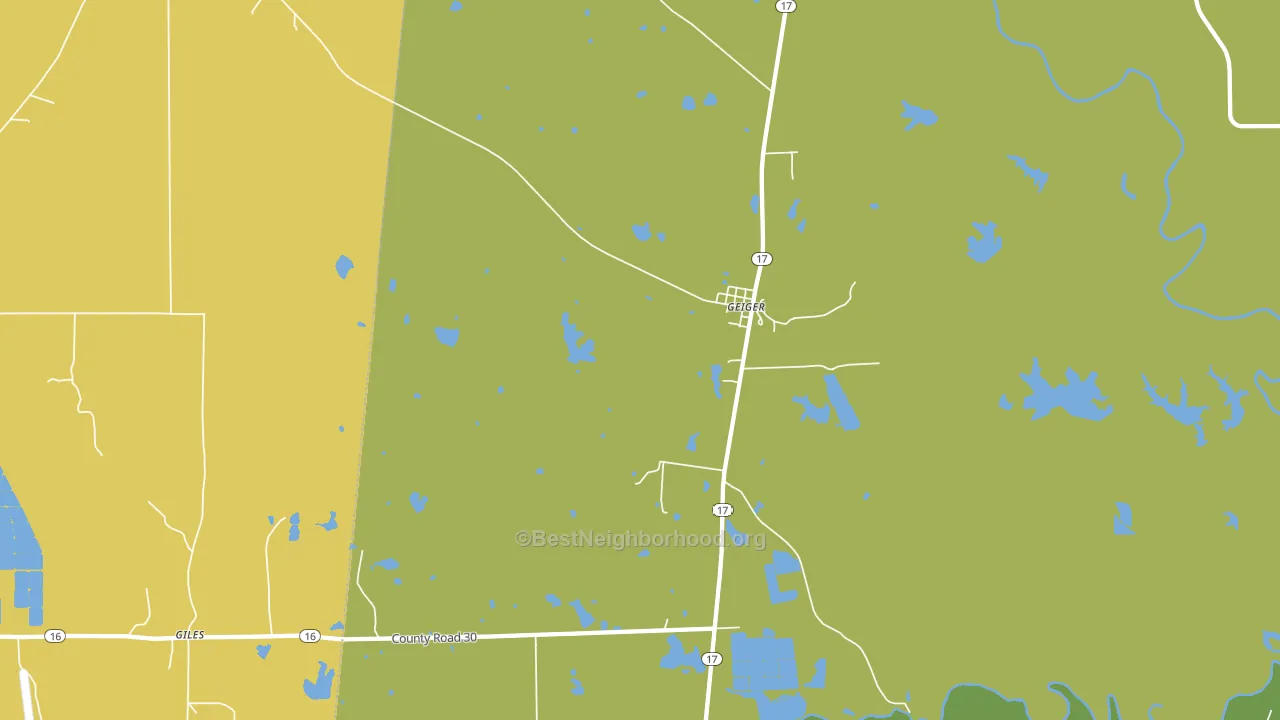 Geiger, AL block-group voter-turnout map