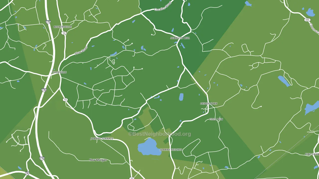 Geigertown, PA block-group voter-turnout map
