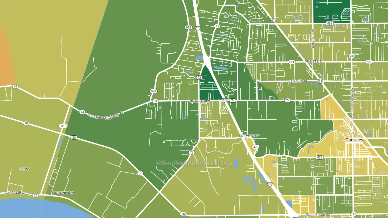 Geismar, LA block-group voter-turnout map