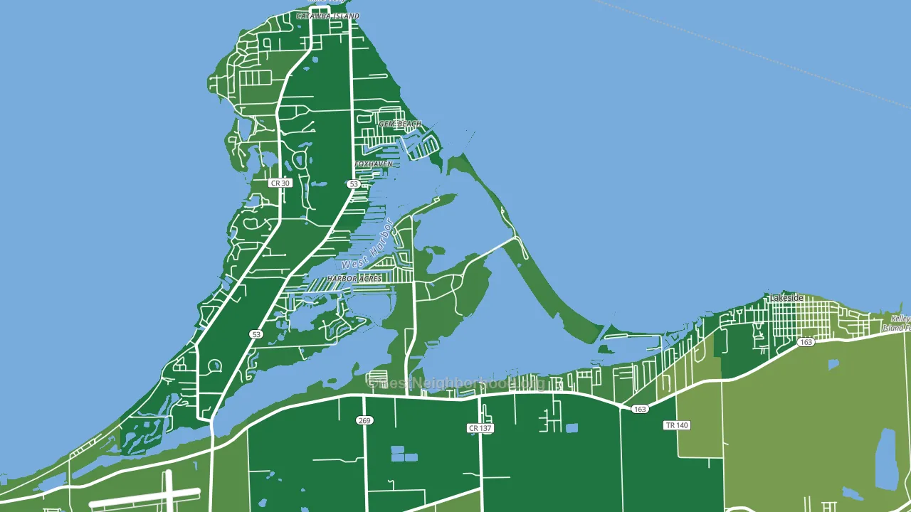 Gem Beach, OH block-group voter-turnout map