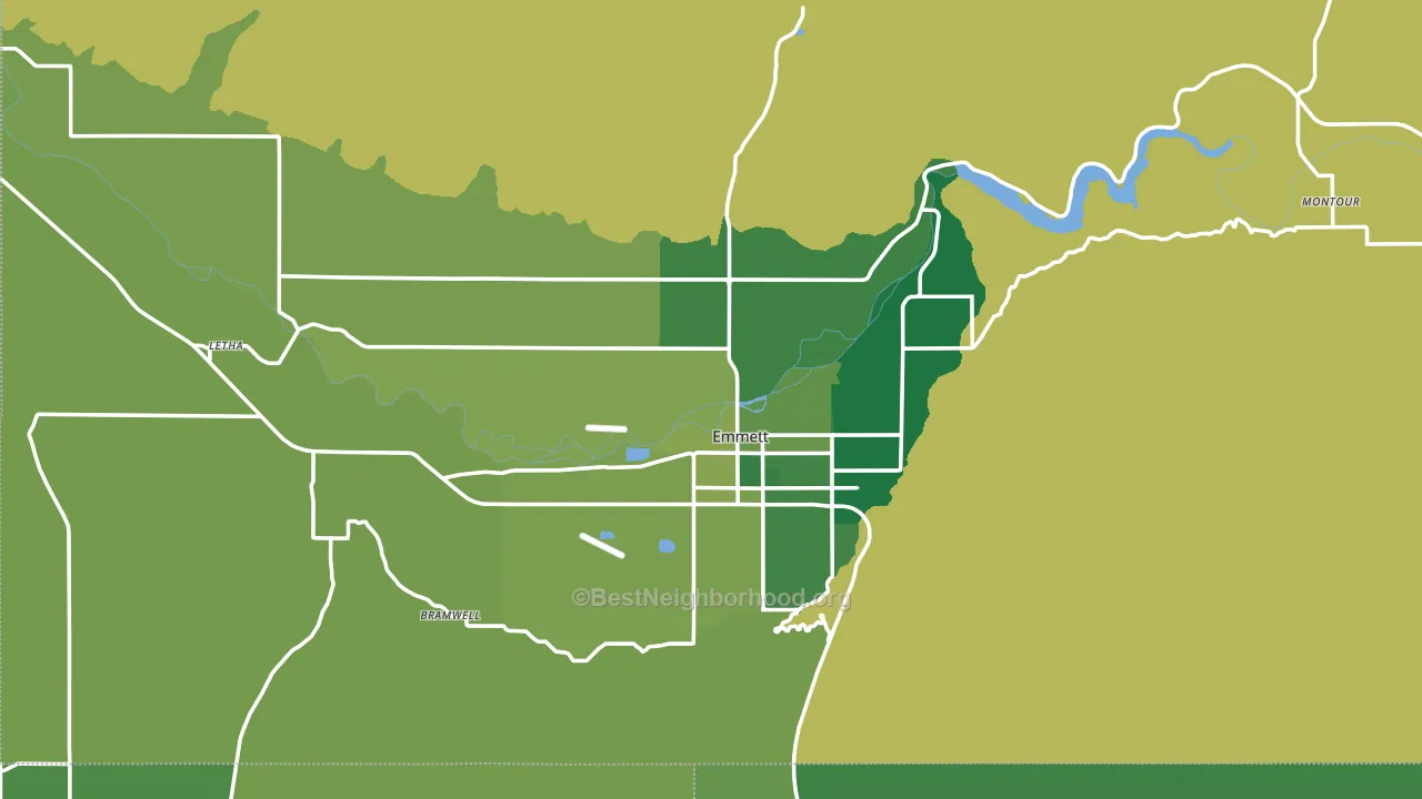 Gem County, ID block-group voter-turnout map