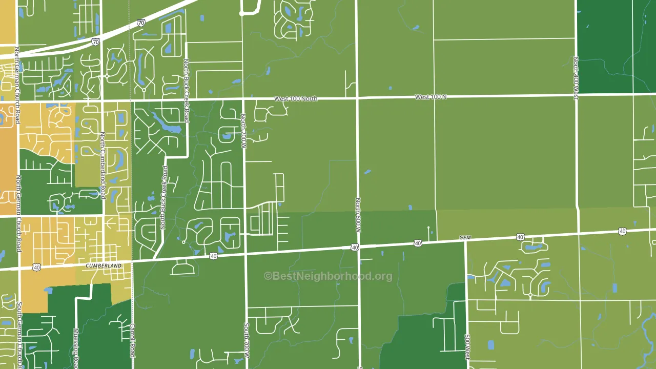 Gem, IN block-group voter-turnout map