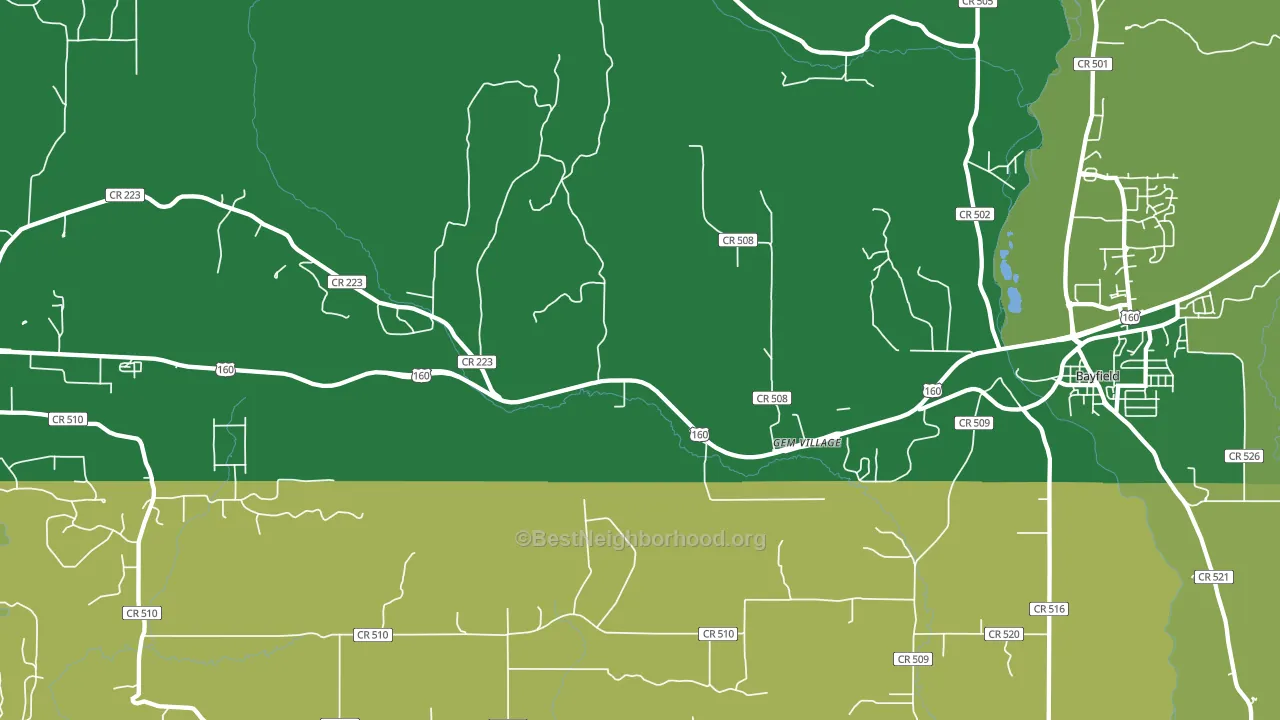 Gem Village, CO block-group voter-turnout map