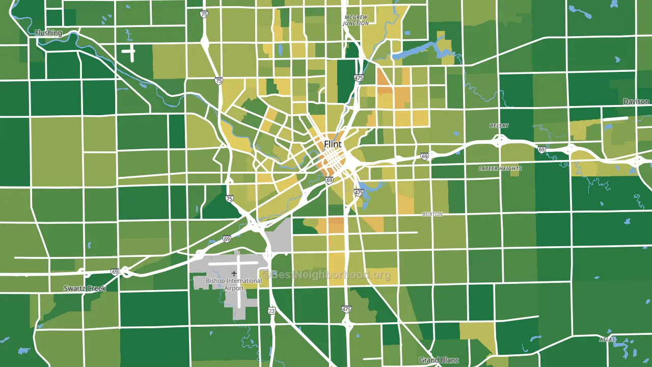 Genesee County, MI block-group voter-turnout map