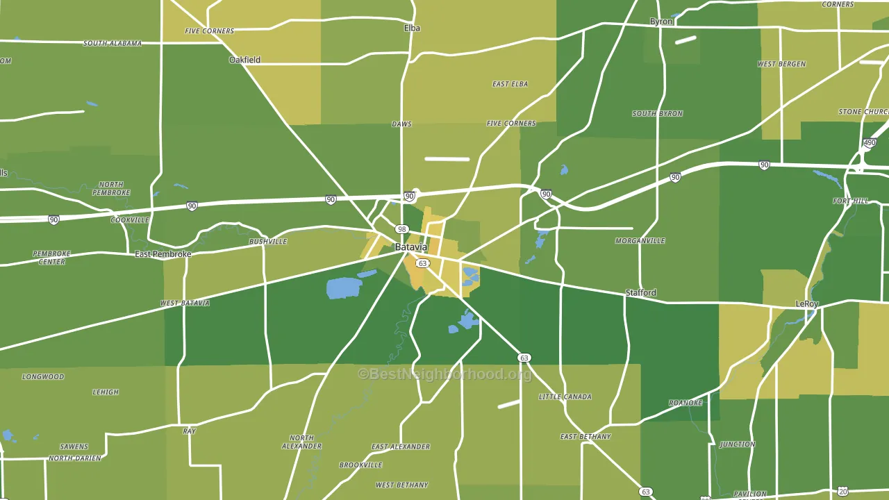 Genesee County, NY block-group voter-turnout map