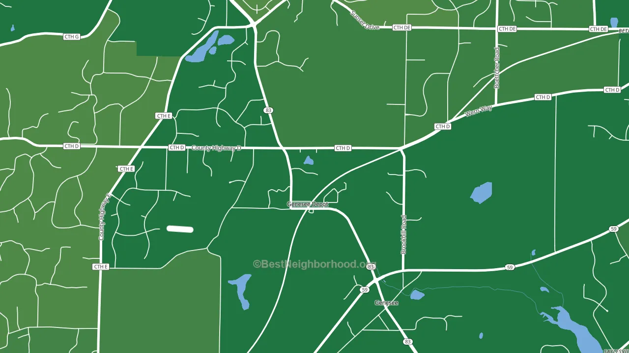 Genesee Depot, WI block-group voter-turnout map