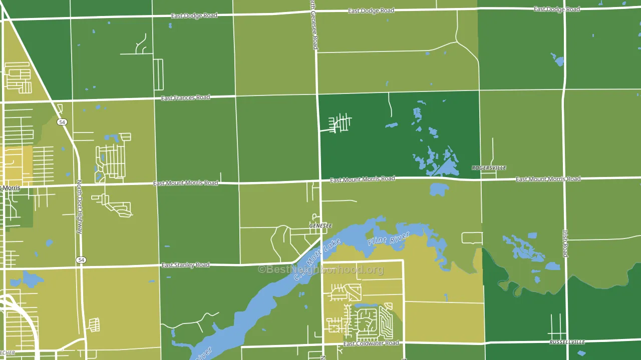 Genesee, MI block-group voter-turnout map