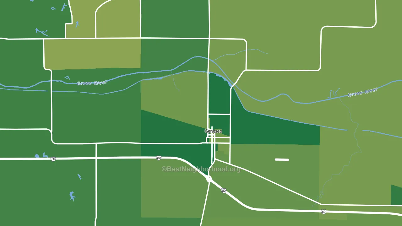 Geneseo, IL block-group voter-turnout map