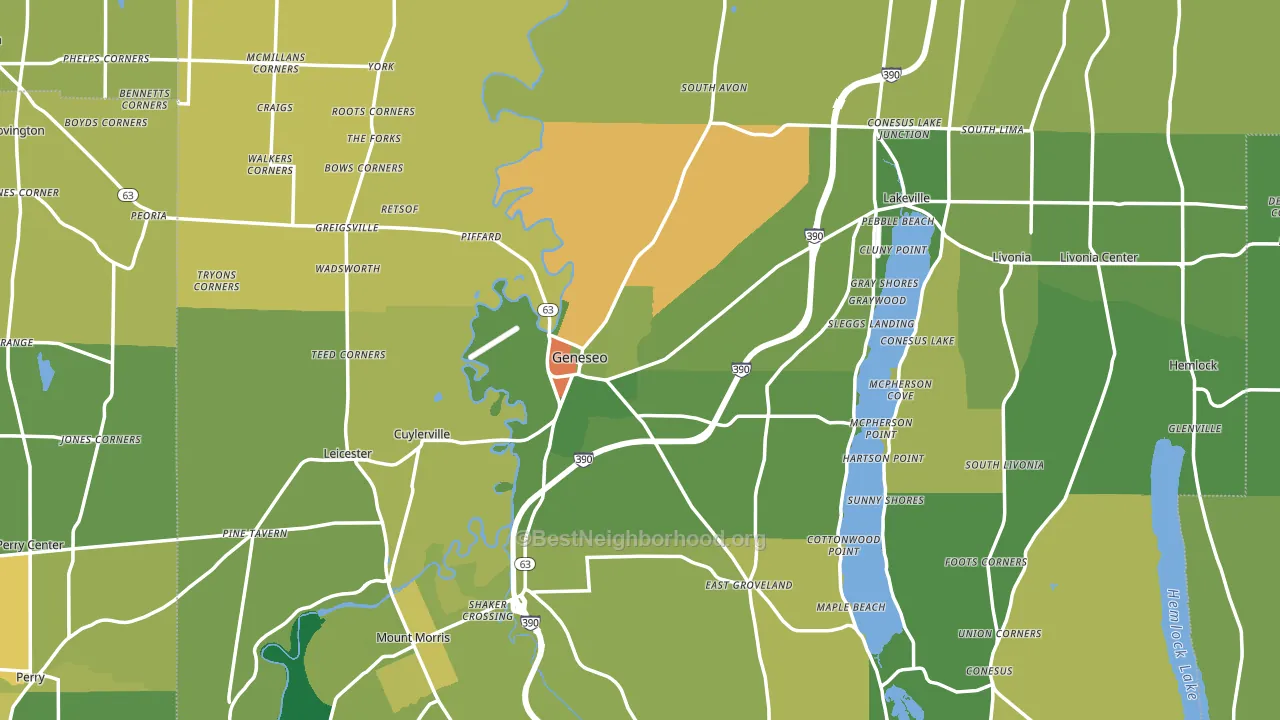 Geneseo, NY block-group voter-turnout map