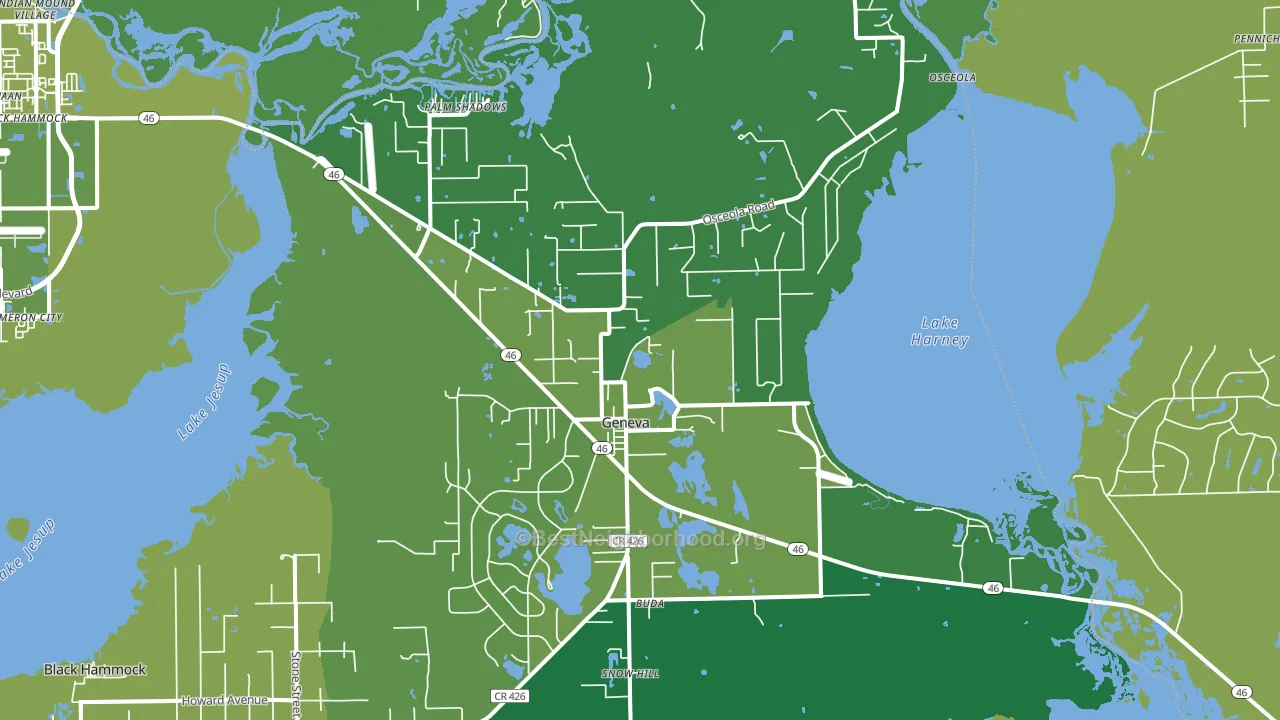 Geneva, FL block-group voter-turnout map