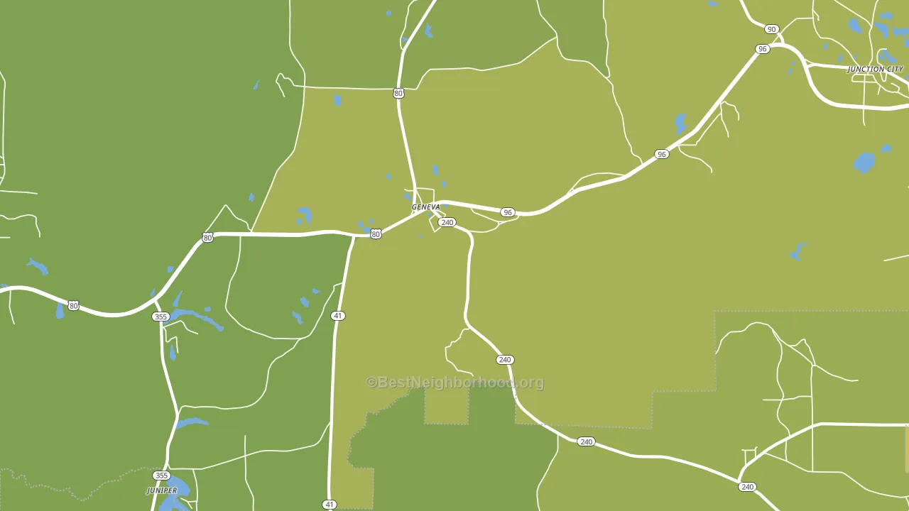 Geneva, GA block-group voter-turnout map
