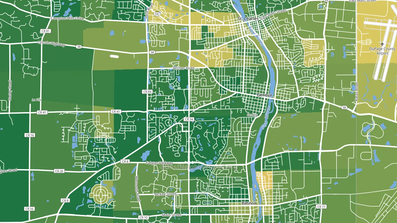 Geneva, IL block-group voter-turnout map