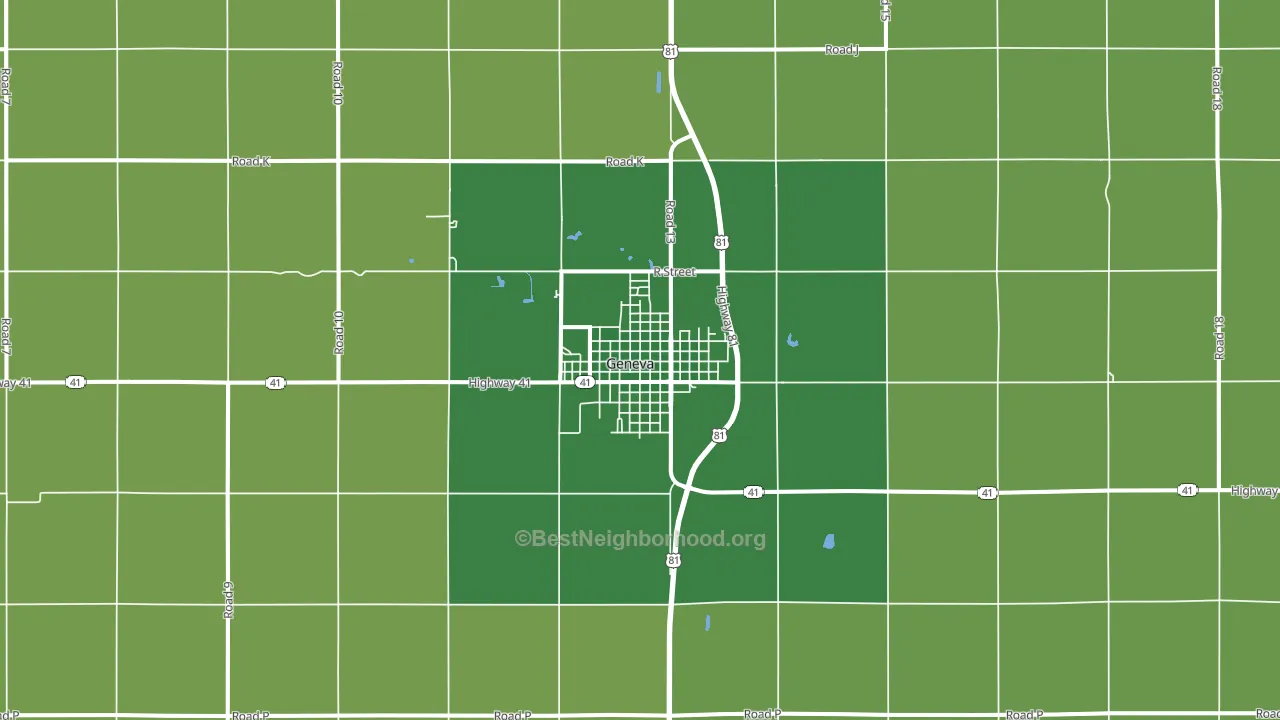 Geneva, NE block-group voter-turnout map