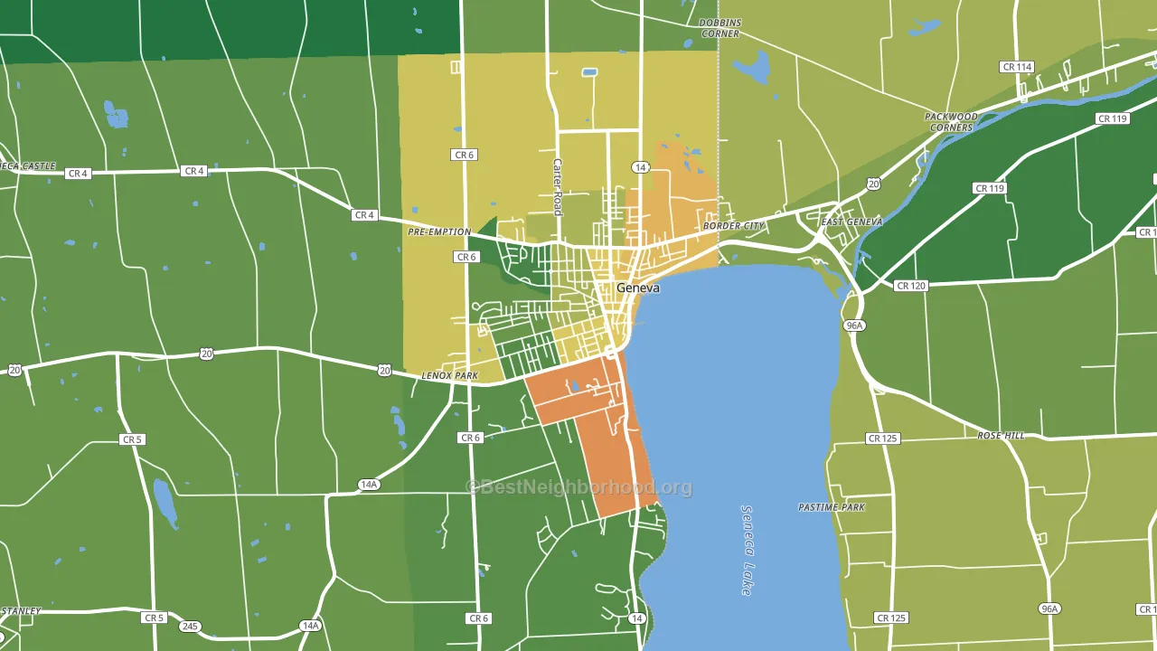Geneva, NY block-group voter-turnout map