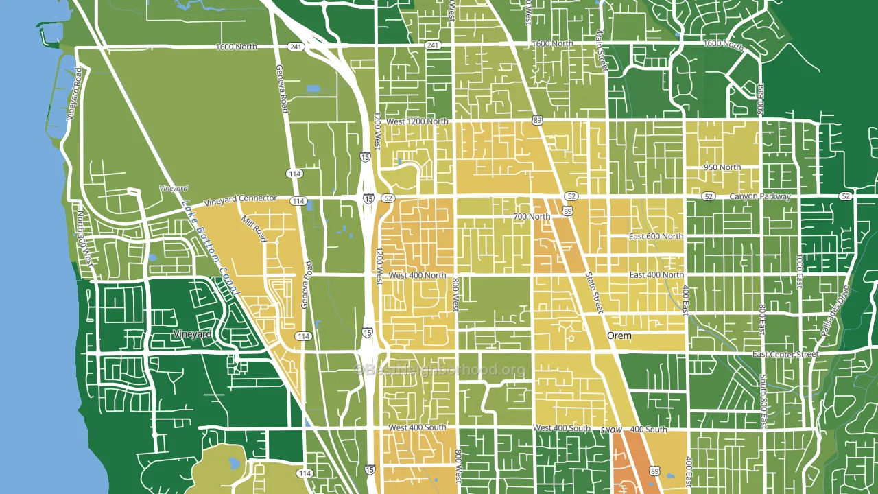 Geneva, Orem, UT block-group voter-turnout map